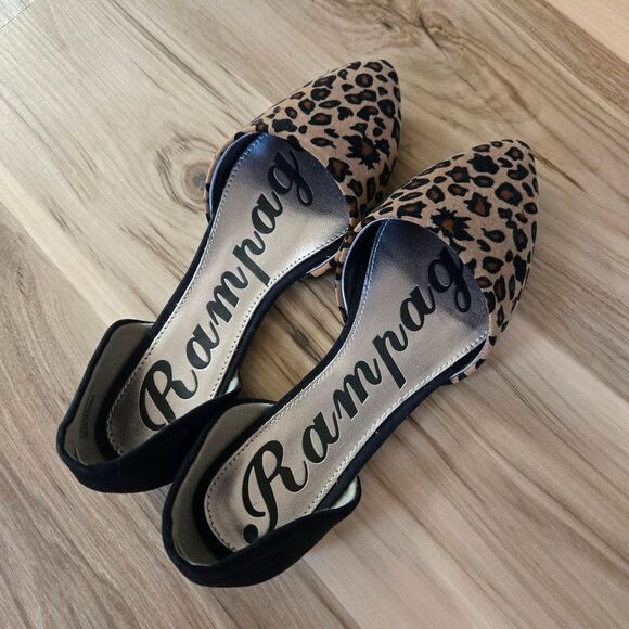 Rampage Leopard Point Toe Flats Women's Size 8 - Picture 3 of 8